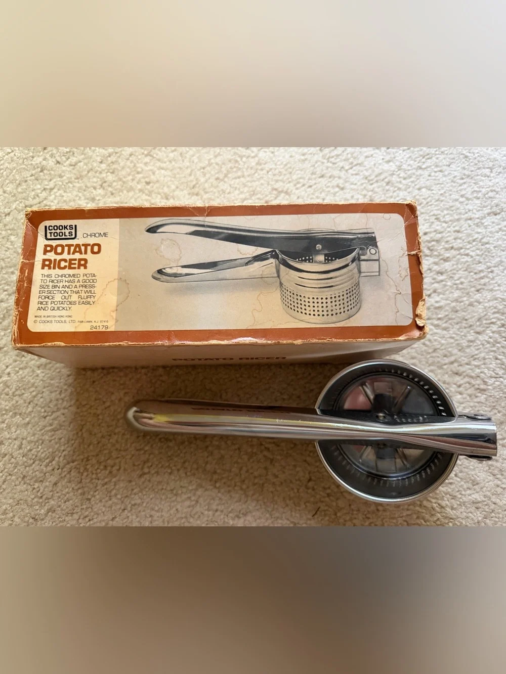 Vintage Chromed Potato Ricer - Silver